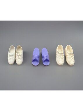RARE Lot Of 3 Pairs Barbie’s Friend Ken Shoes Sandals White Tennis Shoes Lace Up